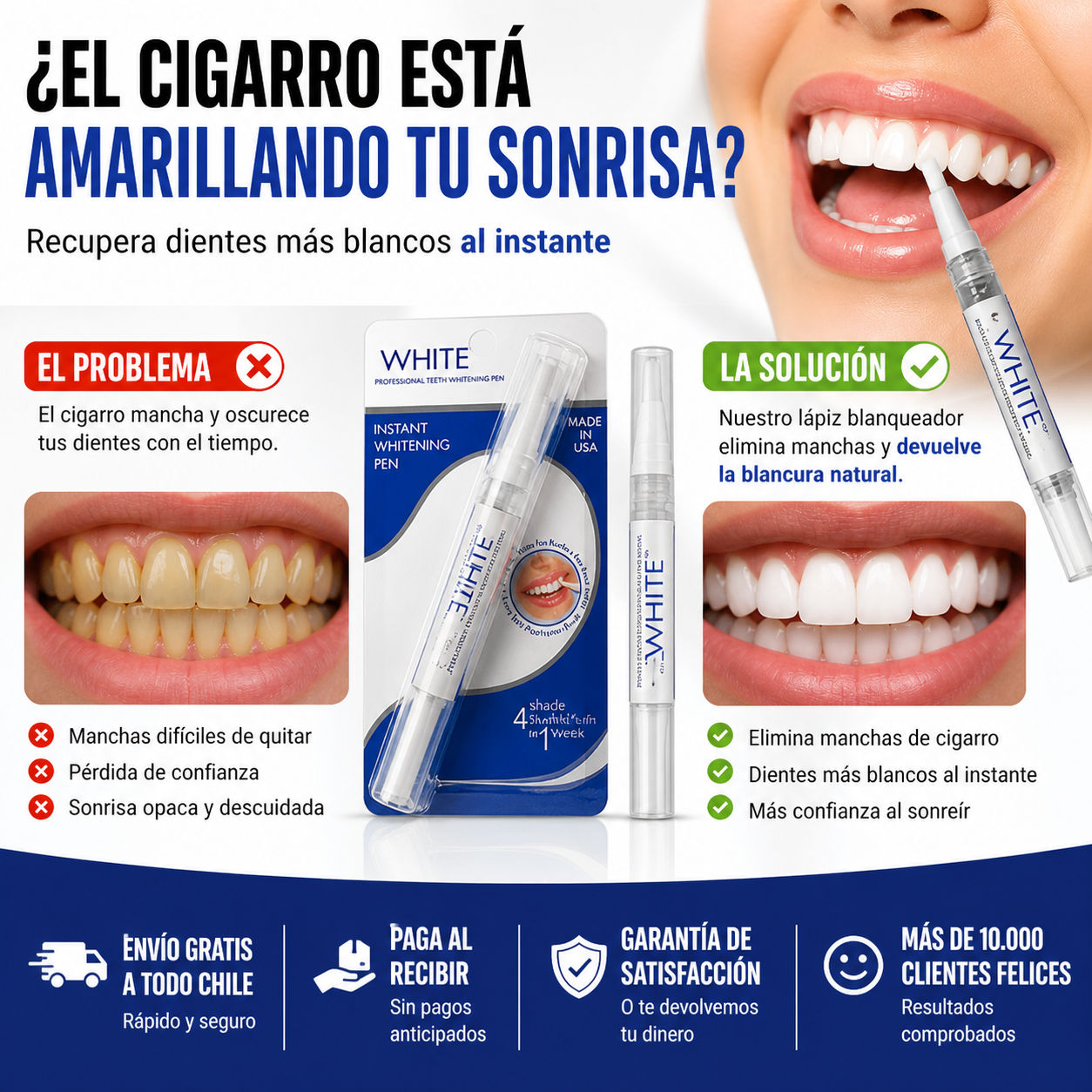 El cigarro mancha tu sonrisa… elimínalo en minutos y recupera dientes blancos otra vez