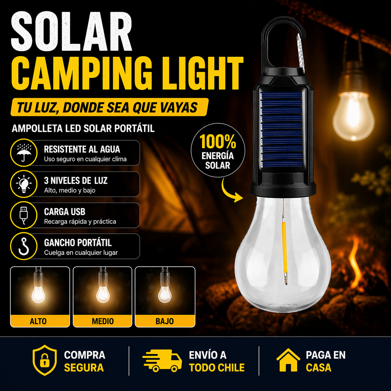 Diseñada para momentos sin electricidad-ILUMINA todo sin depender de nada