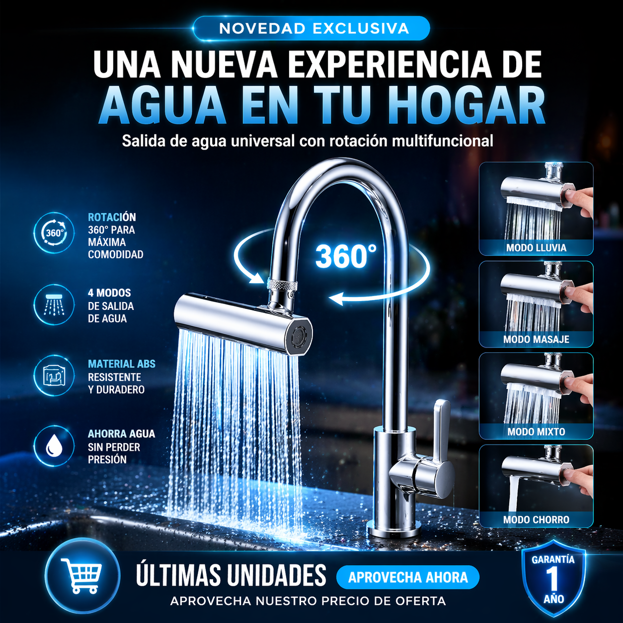 Llega a cada rincón de tu fregadero sin esfuerzo