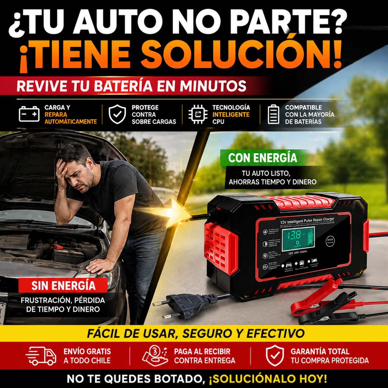 ¿Tu auto no parte? REVIVE tu batería en minutos sin gastar de más